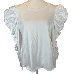 MINA COLLECTION NWT White Ruffle Sleeve Top